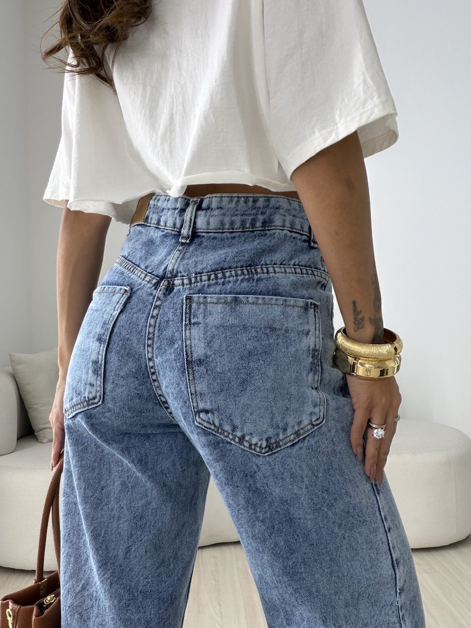 CALÇA VIRGÍNIA WIDE LEG JEANS CLARO