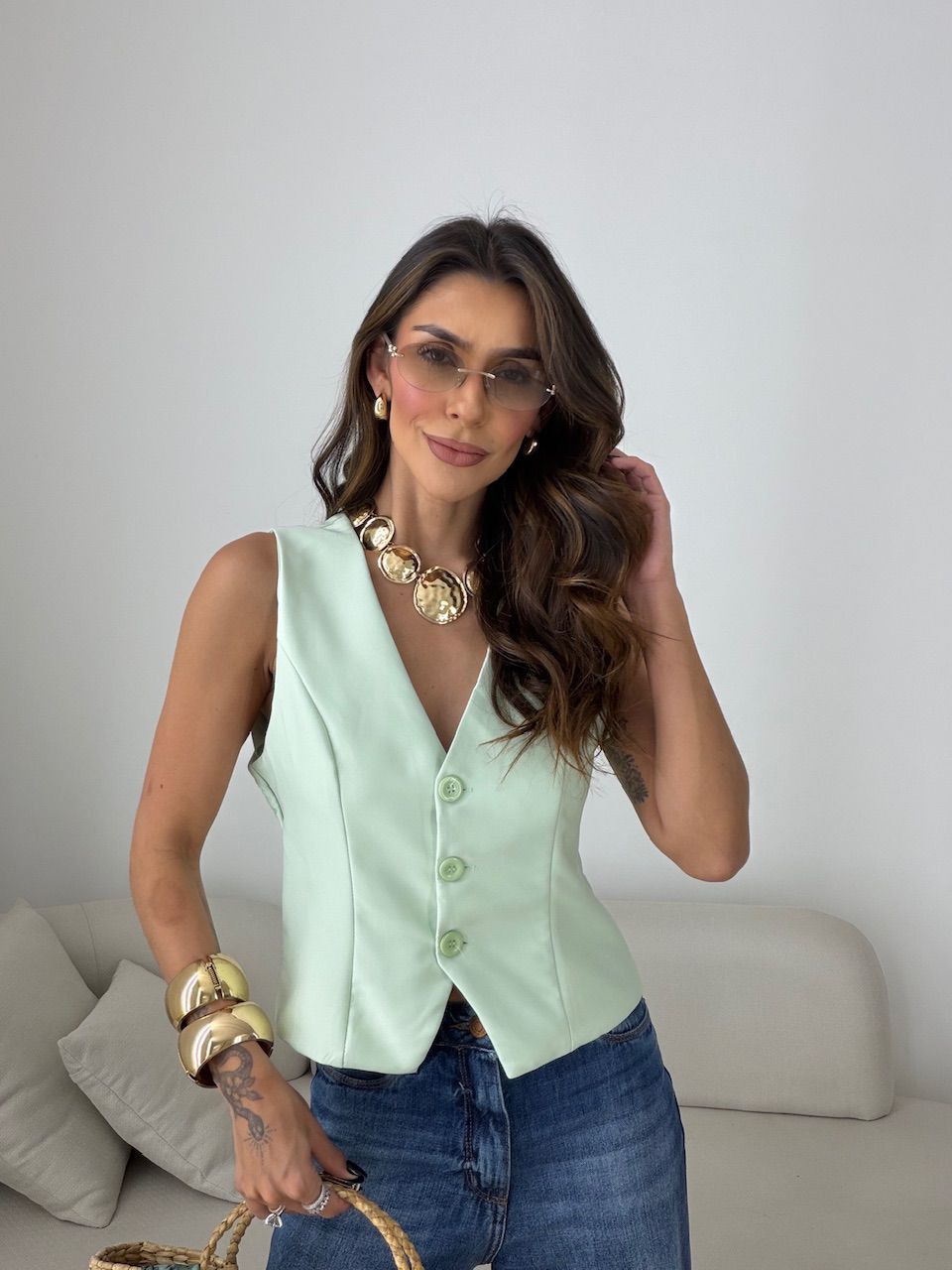 COLETE LÍVIA ALFAIATARIA MENTA - 0079930196 - CAROLLA FERRARO