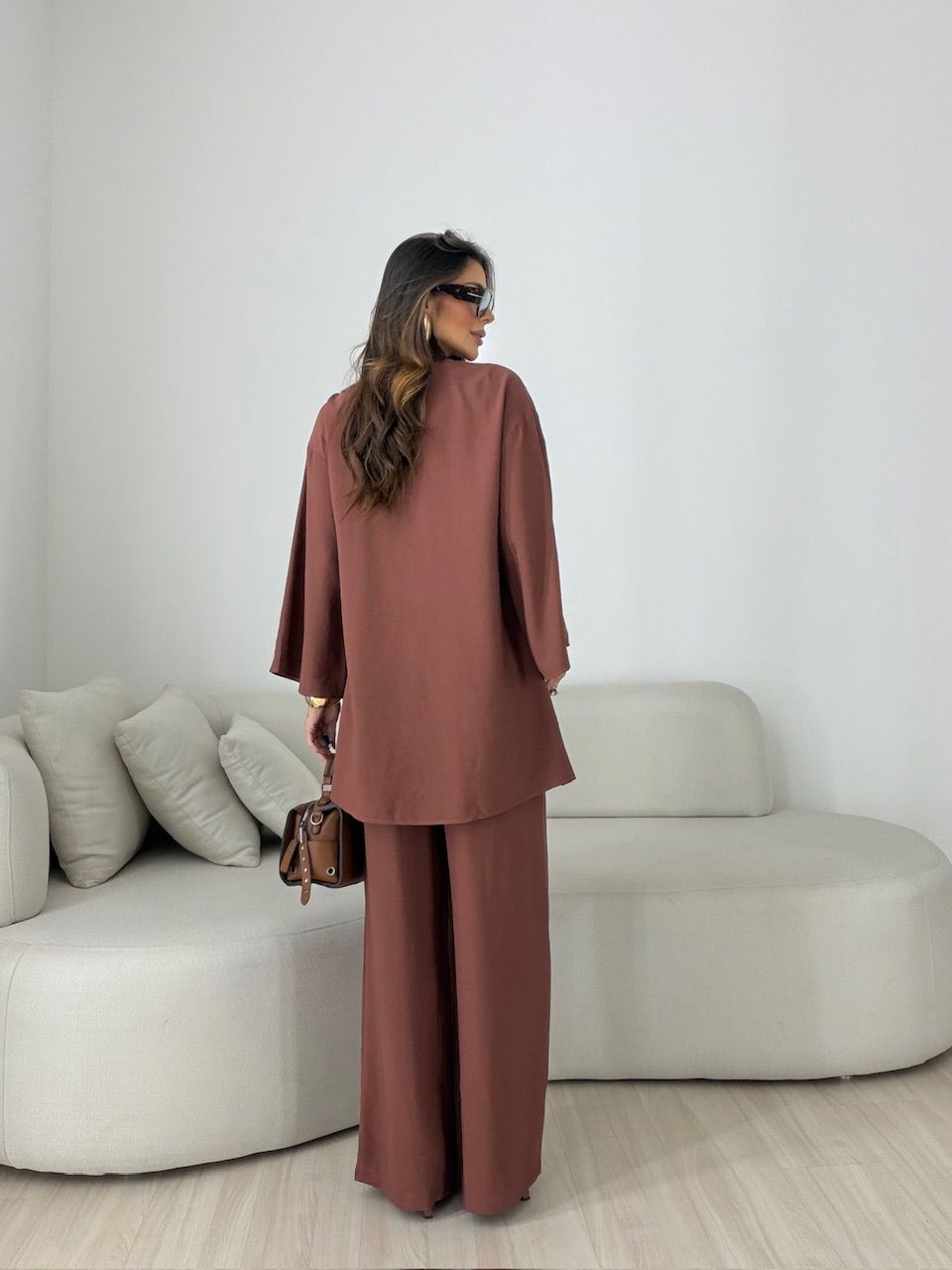 CONJUNTO ODETTE CALÇA MARROM