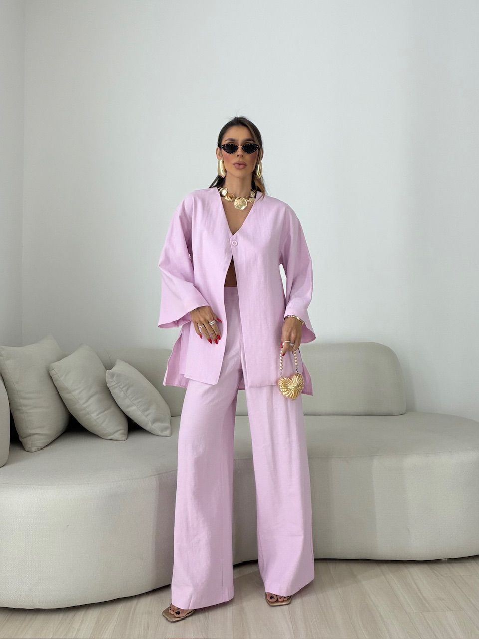 CONJUNTO ODETTE CALÇA ROSA - 0079940031 - CAROLLA FERRARO