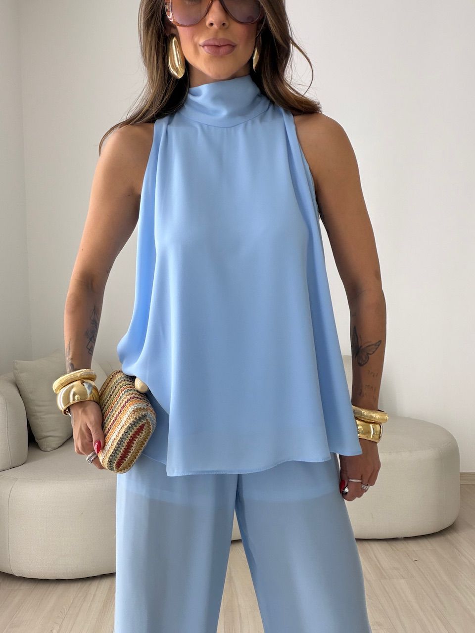 CONJUNTO TÂNIA CALÇA ALADIM AZUL