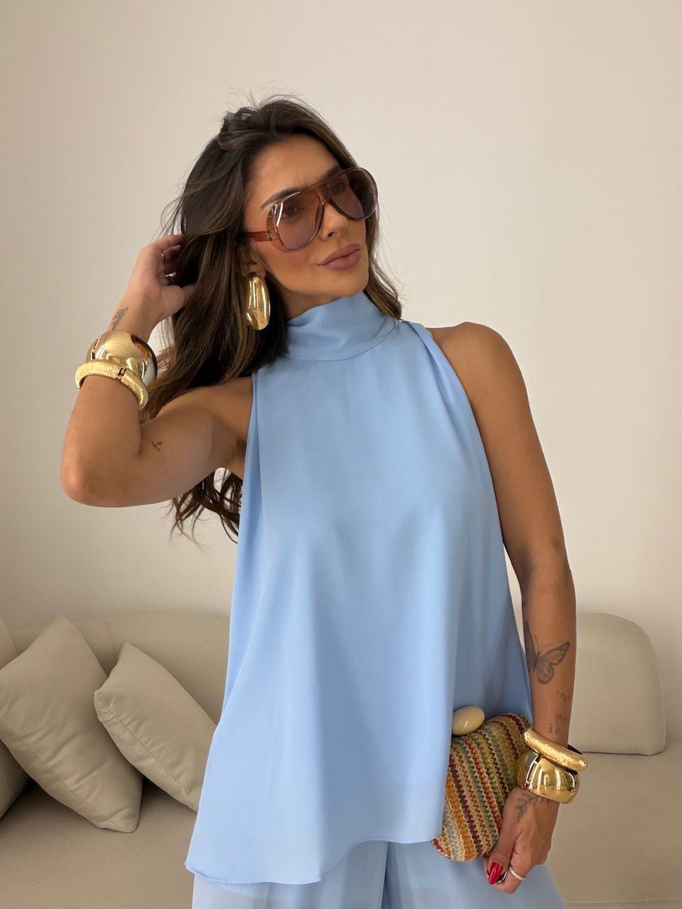 CONJUNTO TÂNIA CALÇA ALADIM AZUL