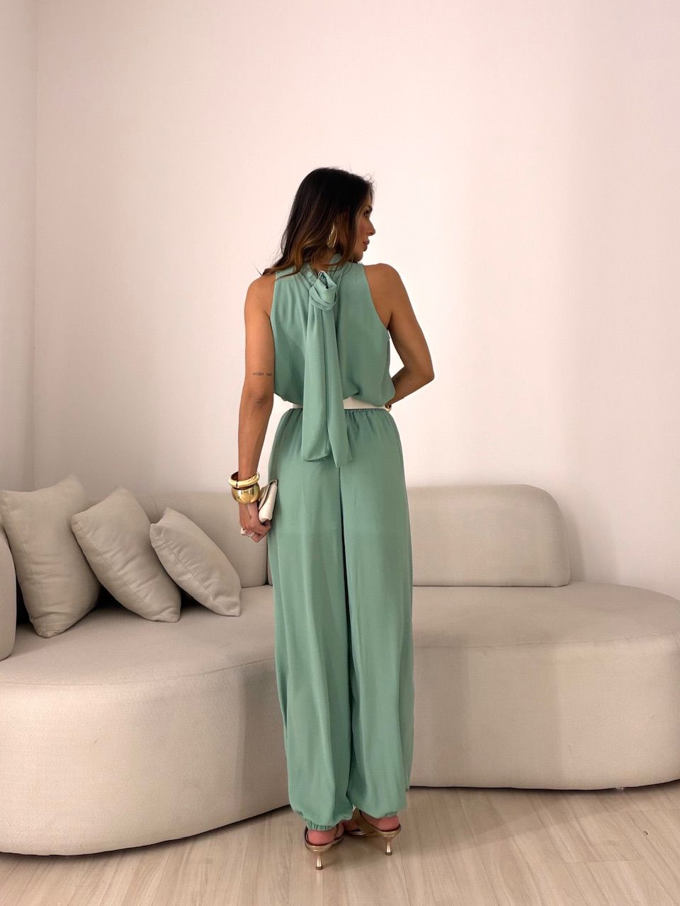 CONJUNTO TÂNIA CALÇA ALADIM VERDE