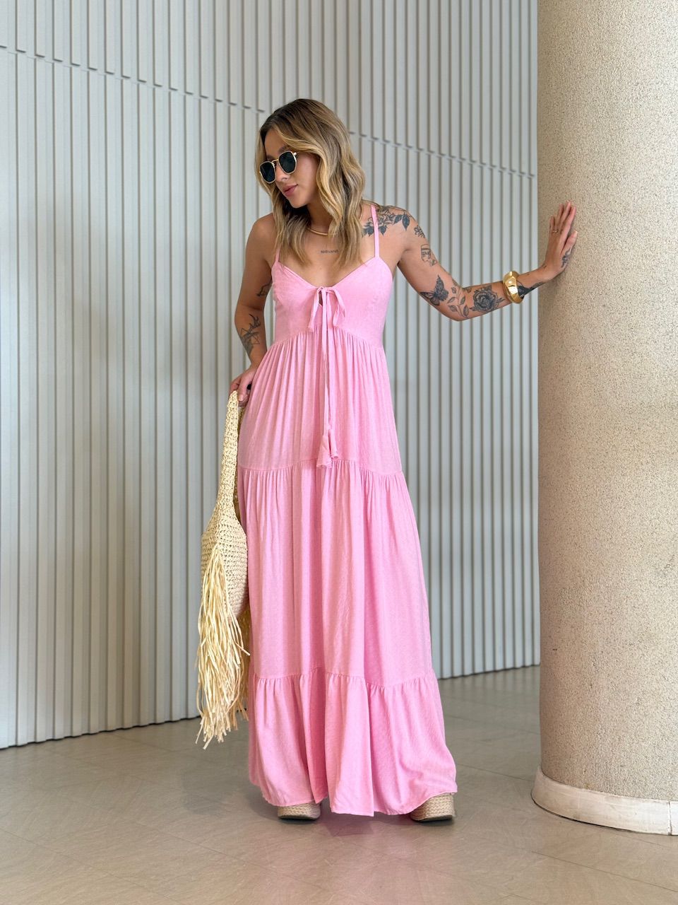 VESTIDO CECÍLIA ALCINHA ROSA CHICLETE