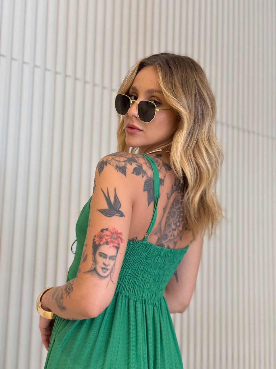 VESTIDO CECÍLIA ALCINHA VERDE BANDEIRA