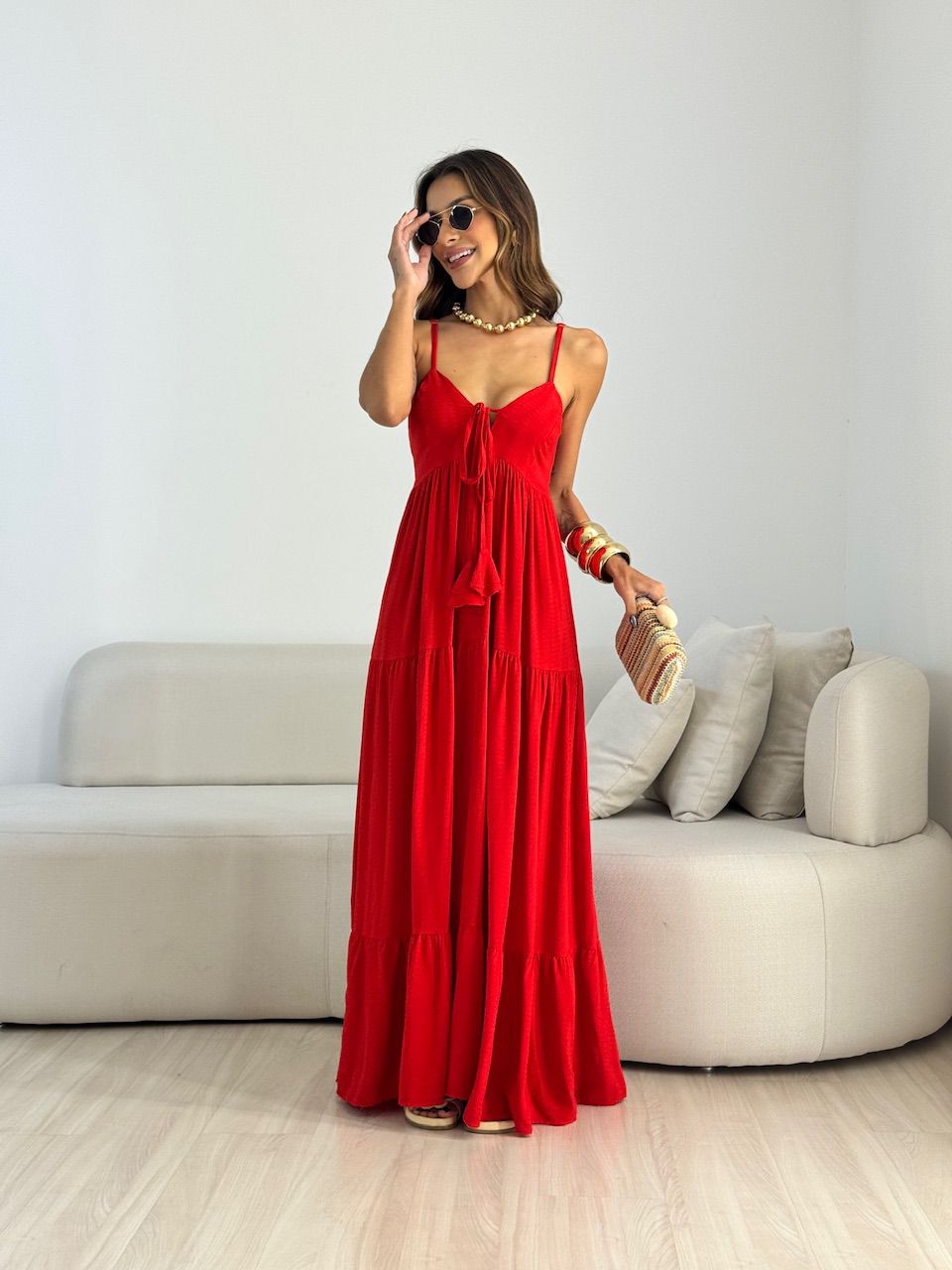 VESTIDO CECÍLIA ALCINHA VERMELHO - 0070300277 - CAROLLA FERRARO