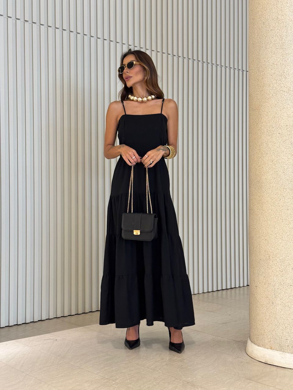 VESTIDO JÉSSICA ALCINHA PRETO