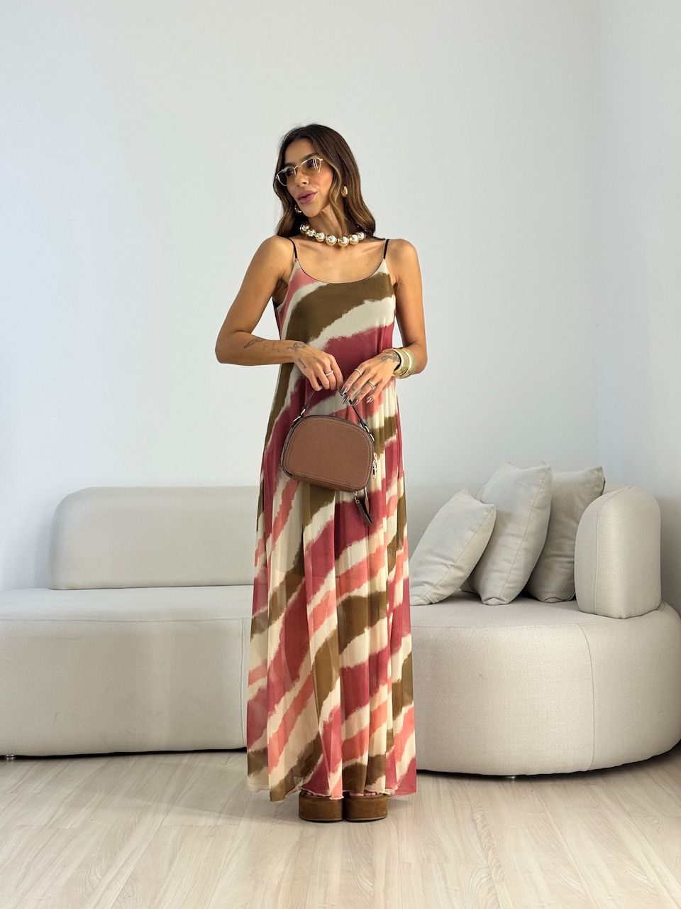 VESTIDO LUCIANA TULE ESTAMPADO - 0072270080 - CAROLLA FERRARO