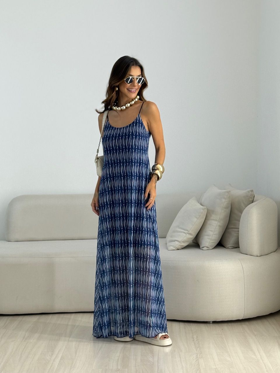 VESTIDO LUCIANA TULE SARDINHA MARINHO - 0072270455 - CAROLLA FERRARO