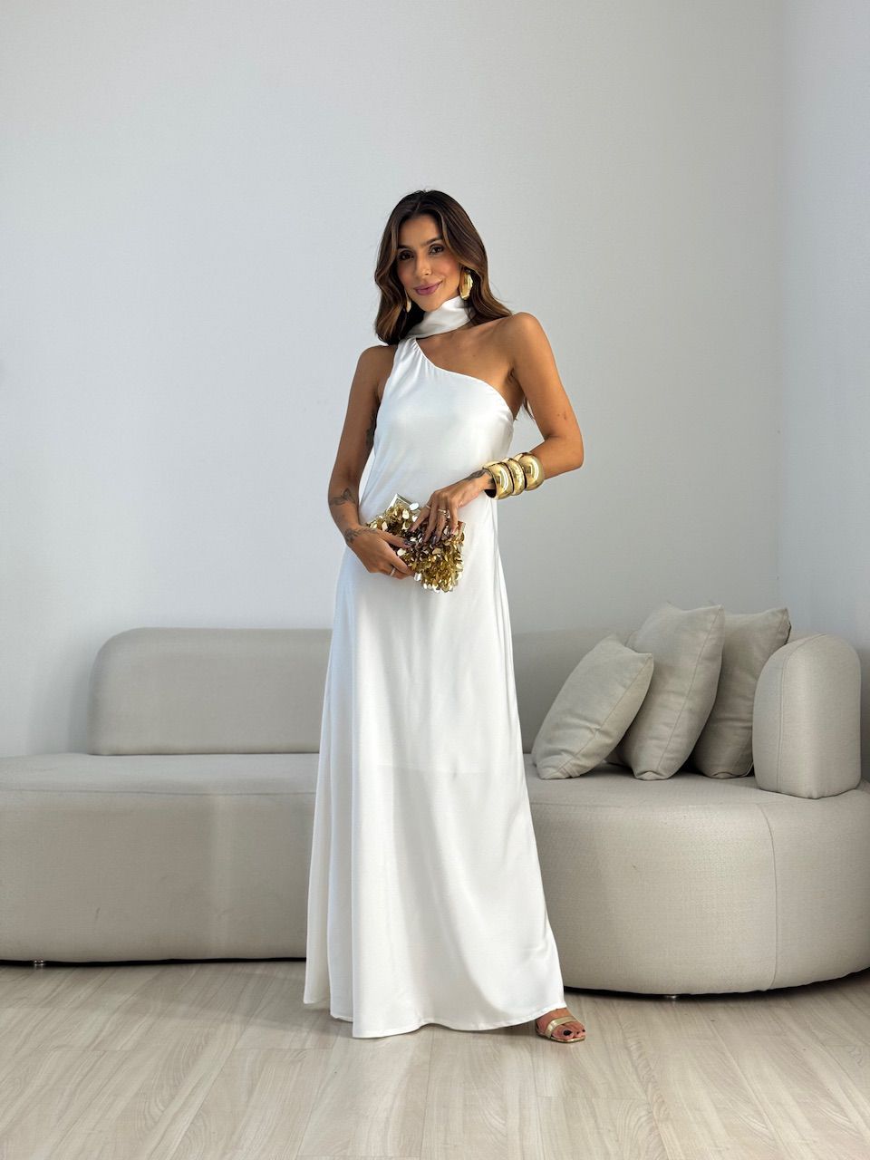 VESTIDO REGIANE NULA MANGA OFF - 0072280048 - CAROLLA FERRARO