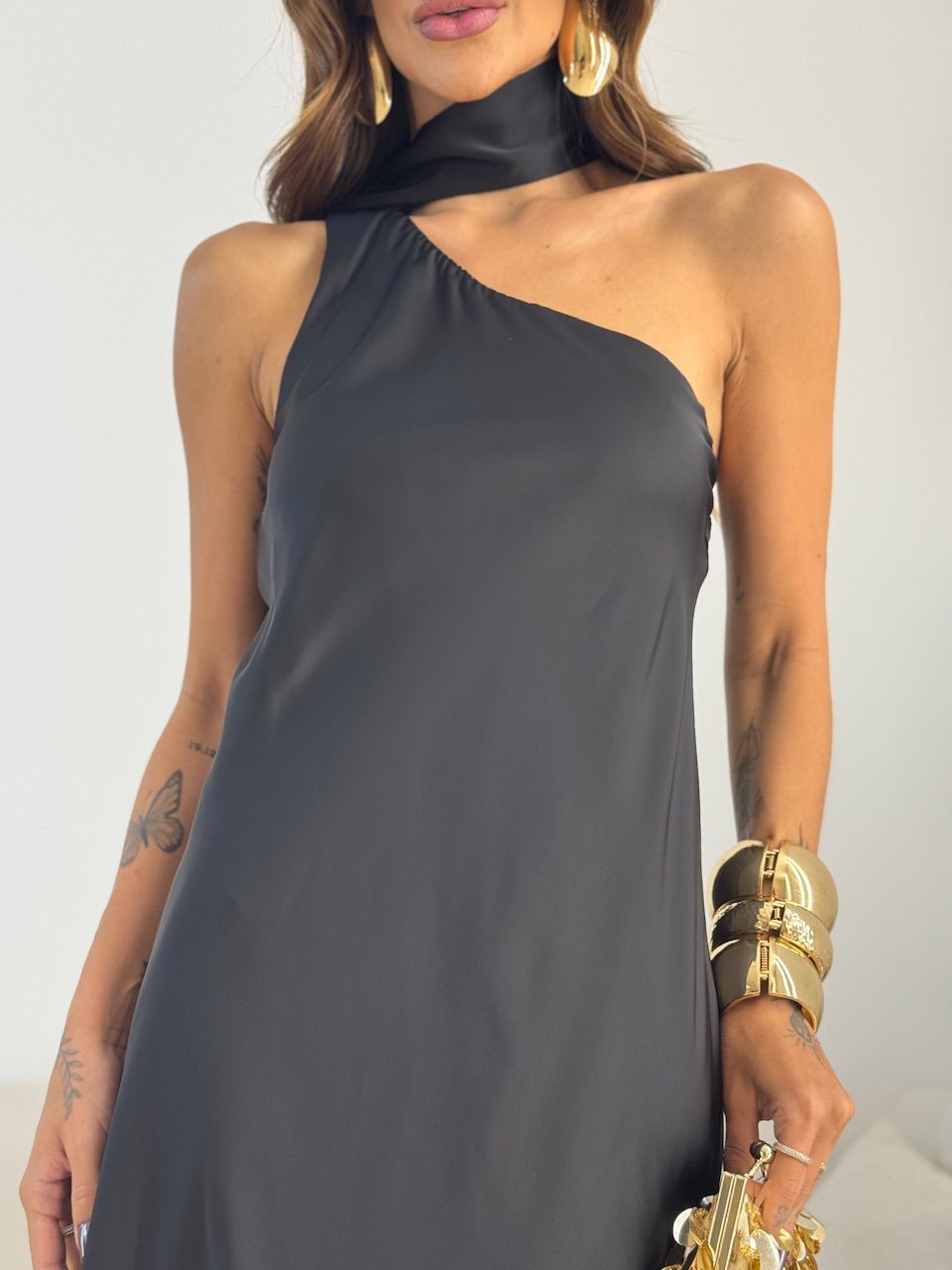 VESTIDO REGIANE NULA MANGA PRETO