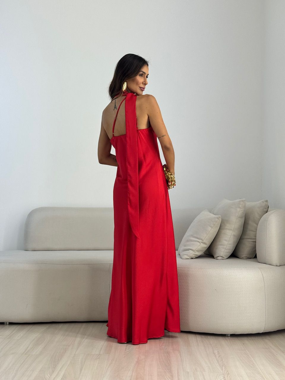 VESTIDO REGIANE NULA MANGA VERMELHO