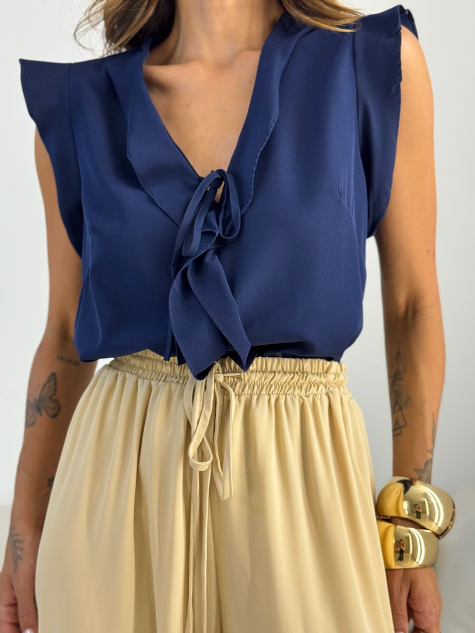 BLUSA MELINDA BABADO MARINHO