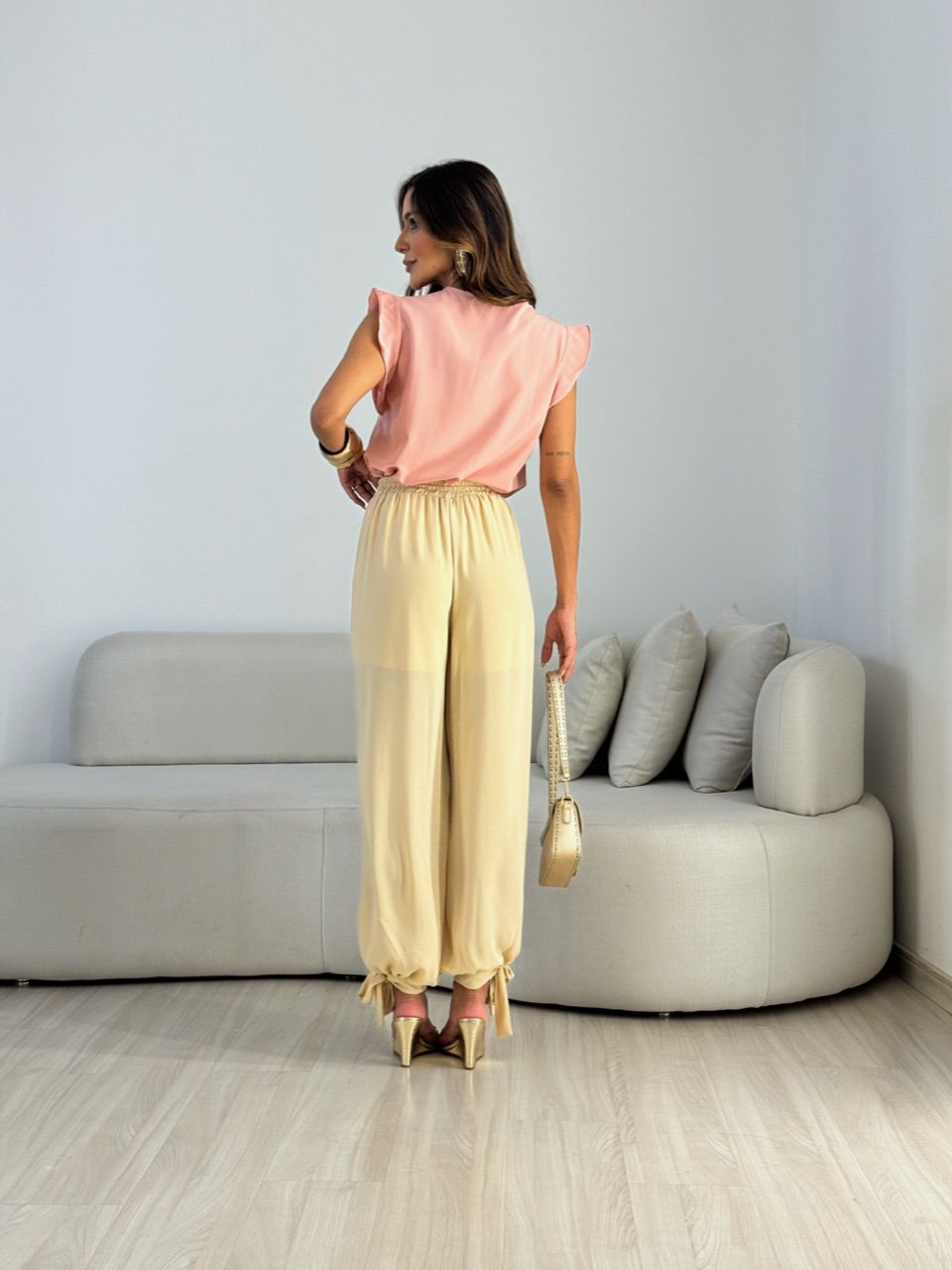 BLUSA MELINDA BABADO ROSÊ