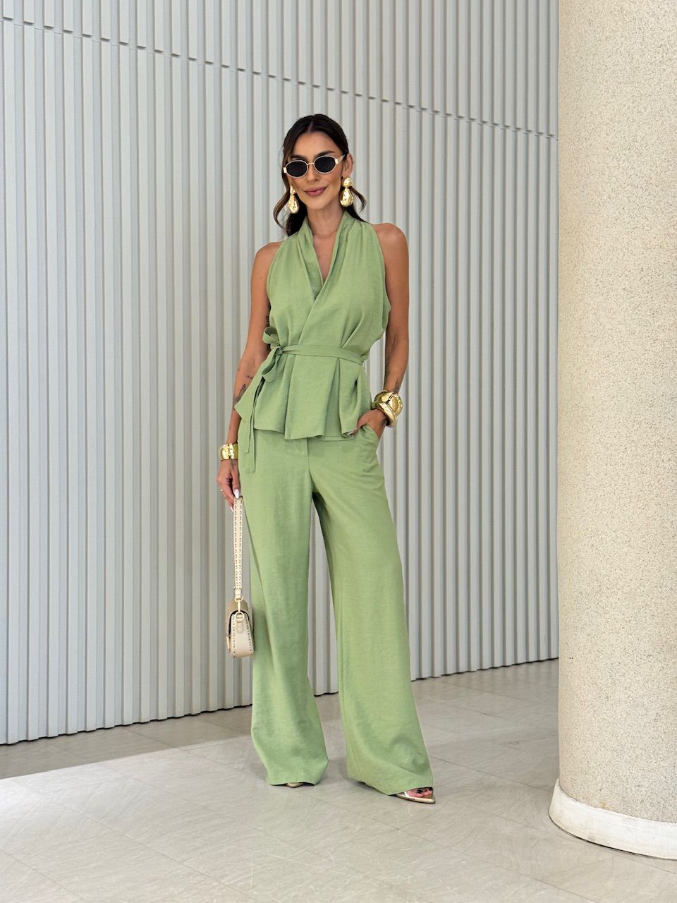 CONJUNTO ANGELA CALÇA VERDE - 0072540014 - CAROLLA FERRARO