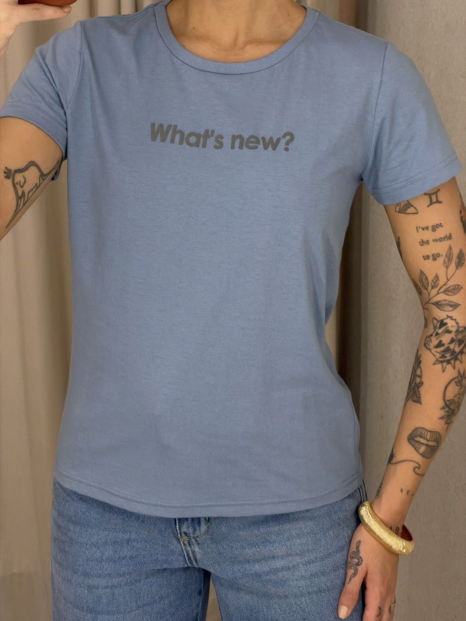 T-SHIRT LAILA BABY LOOK AZUL