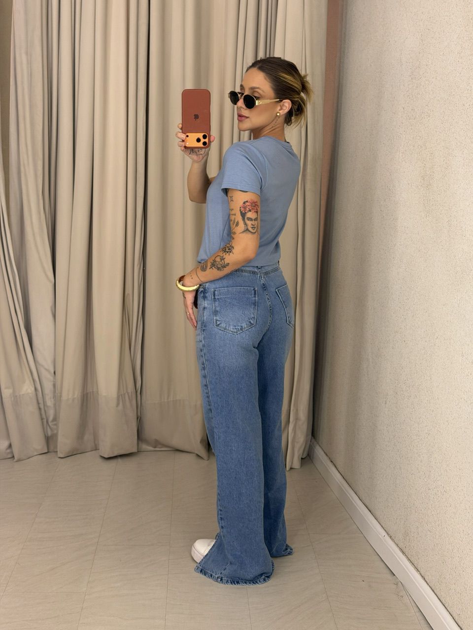 T-SHIRT LAILA BABY LOOK AZUL