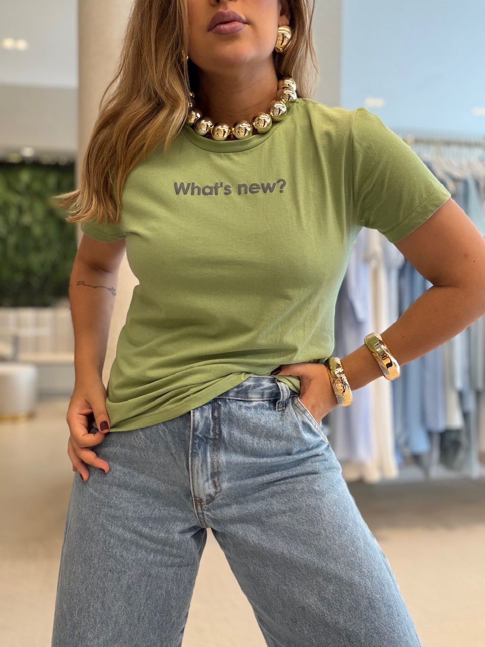 T-SHIRT LAILA BABY LOOK VERDE - 0075100014 - CAROLLA FERRARO