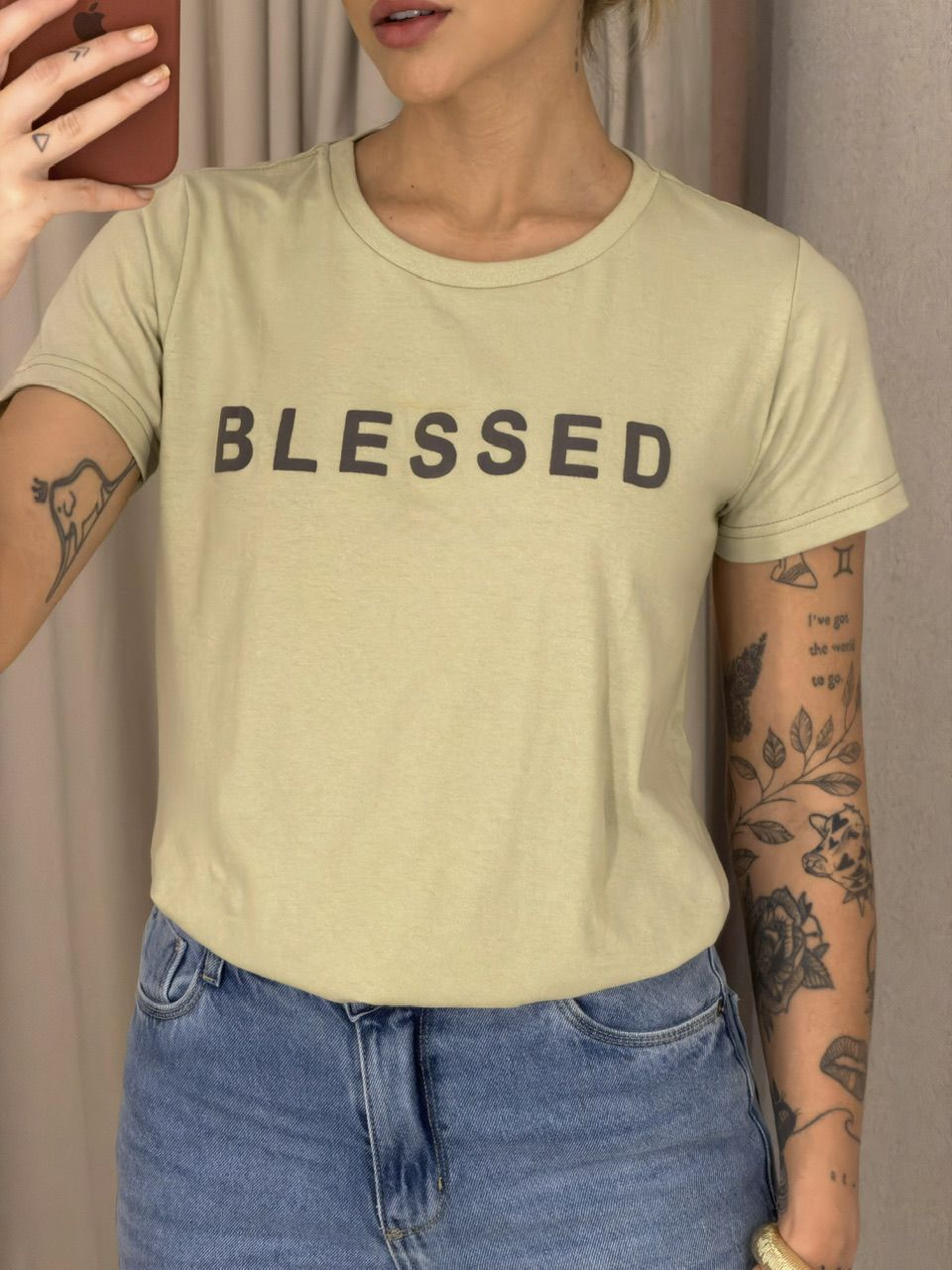 T-SHIRT LILIANE BABY LOOK MENTA