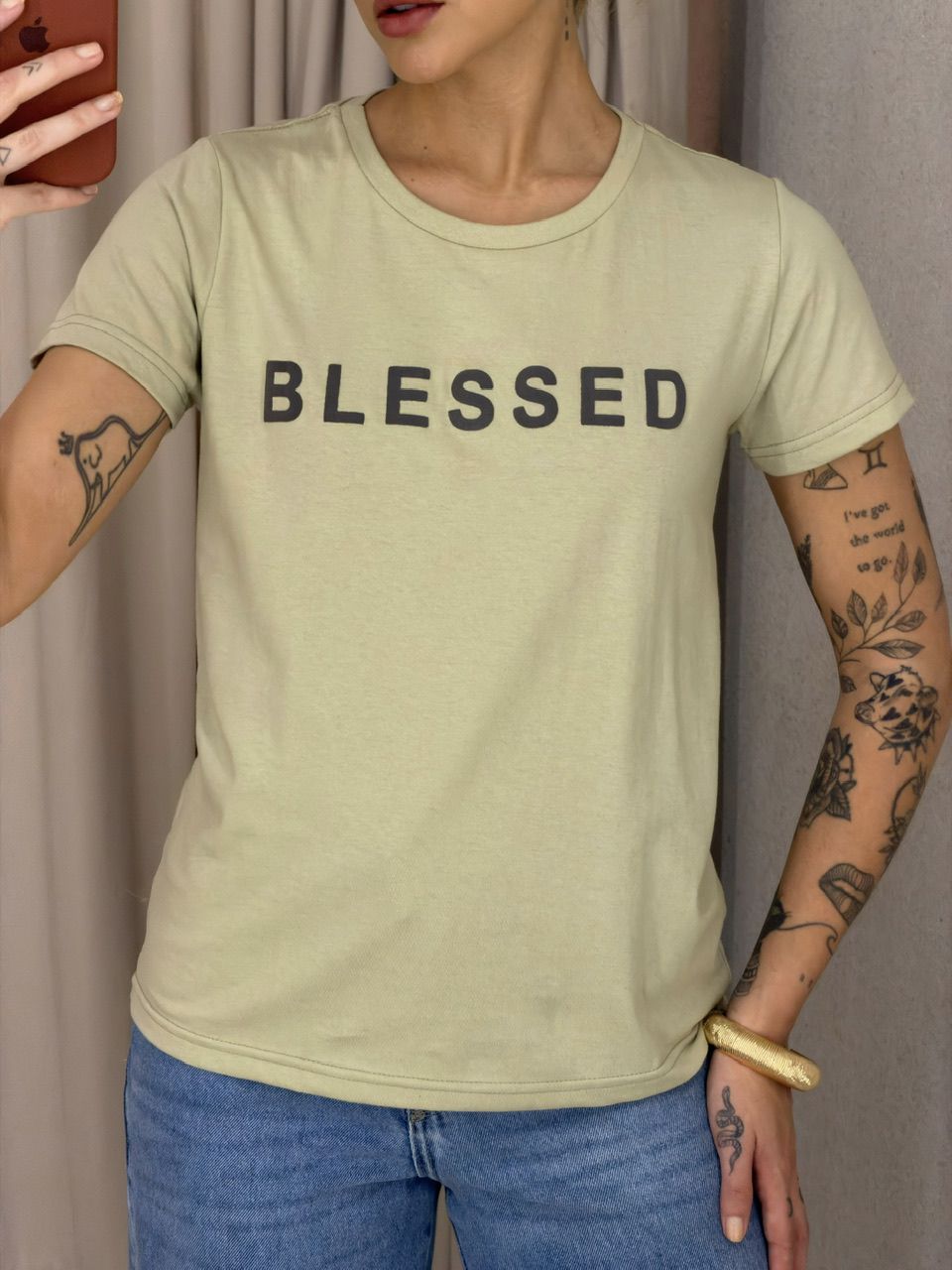 T-SHIRT LILIANE BABY LOOK MENTA