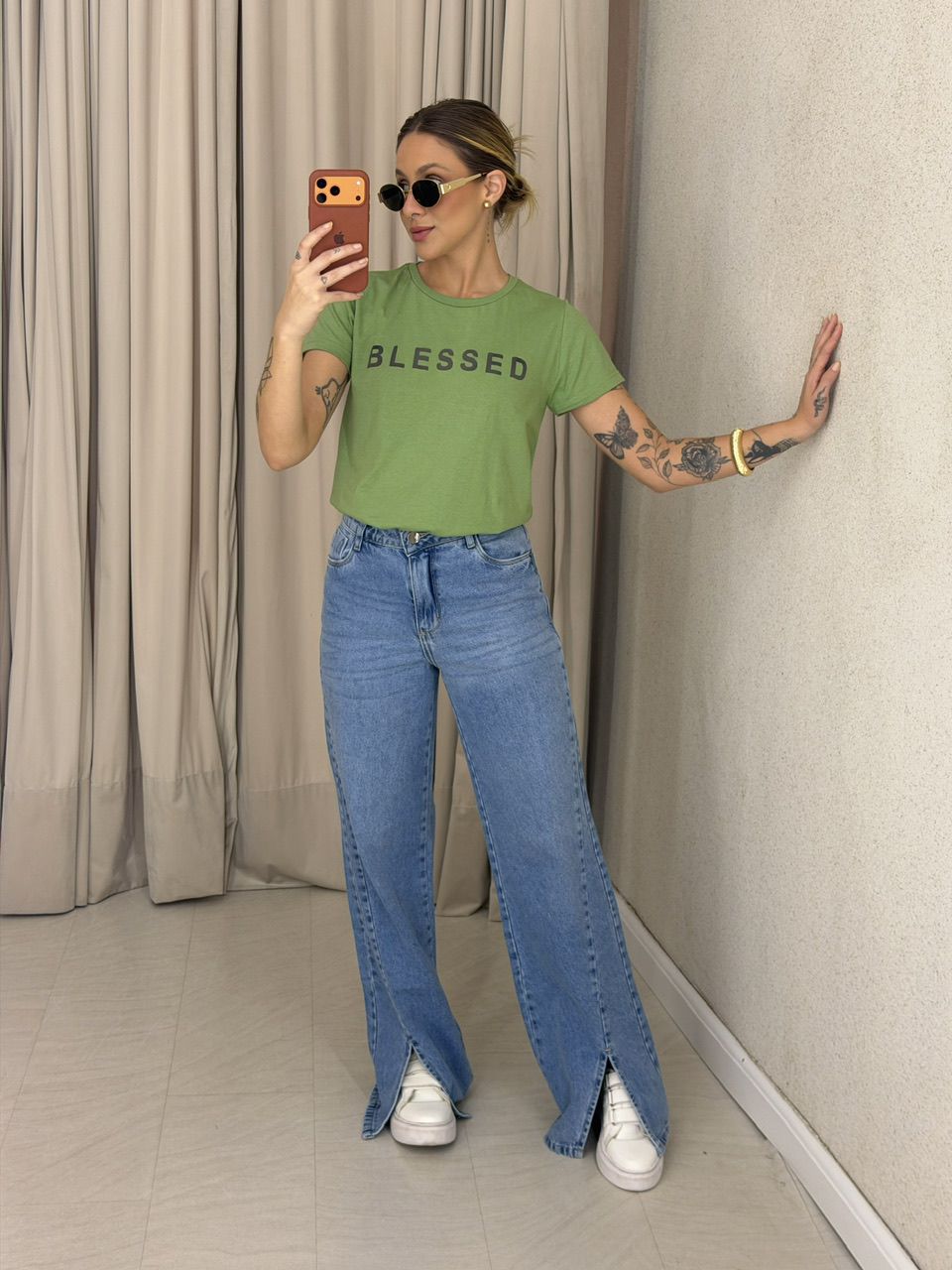 T-SHIRT LILIANE BABY LOOK VERDE CLARO