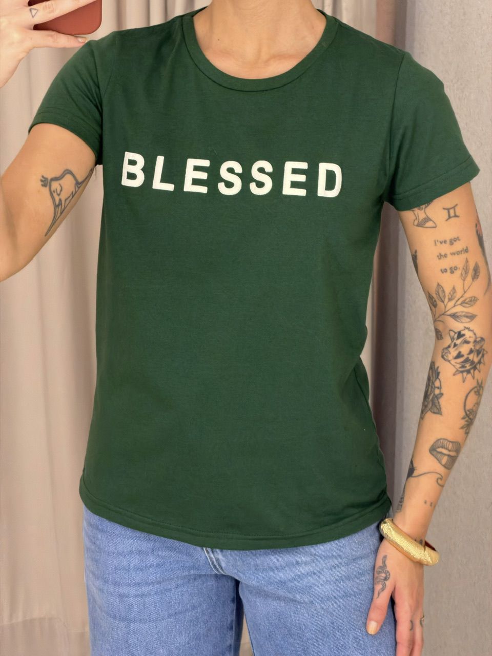 T-SHIRT LILIANE BABY LOOK VERDE ESCURO