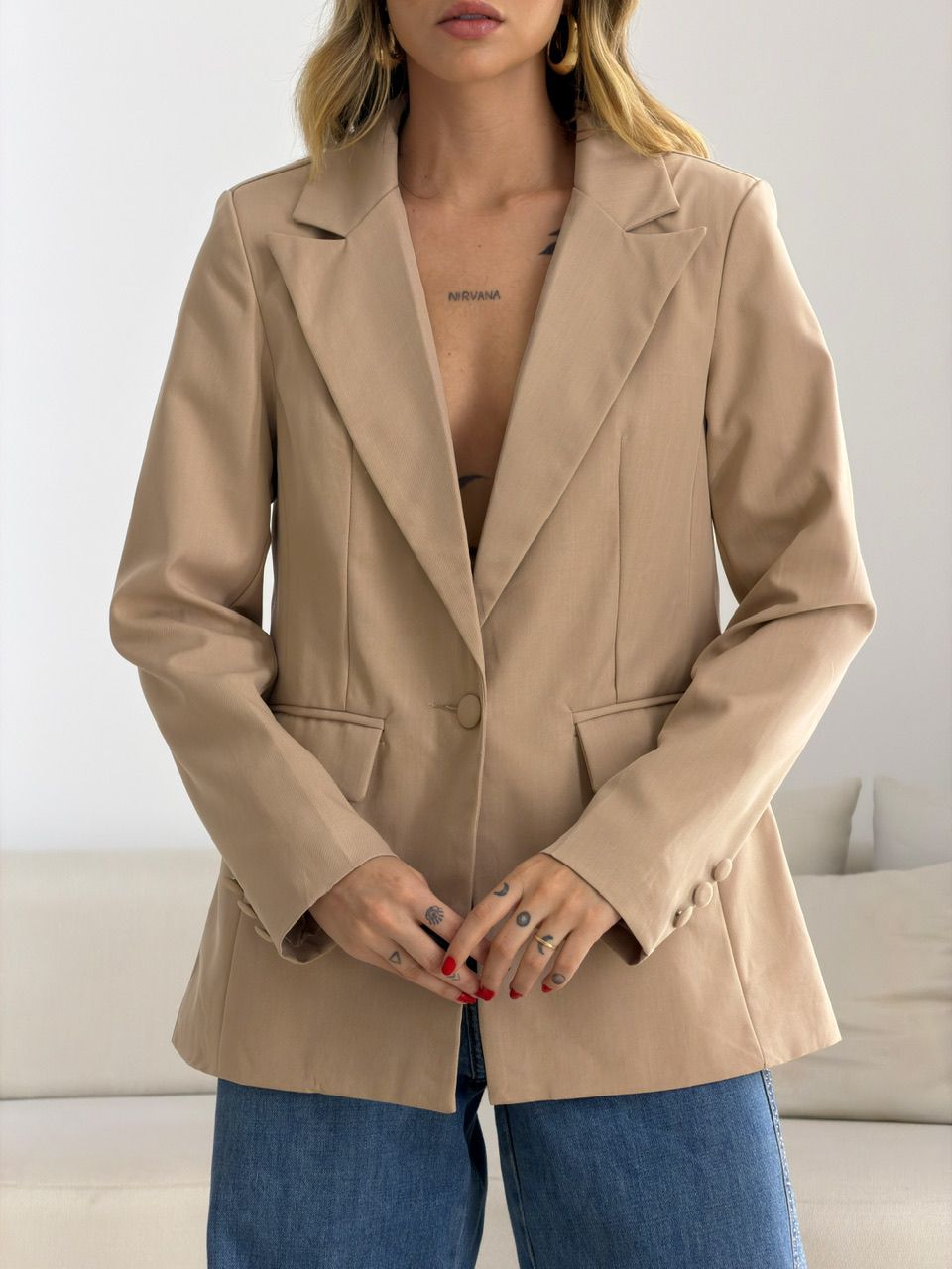 BLAZER JORDANA FORRADO AREIA