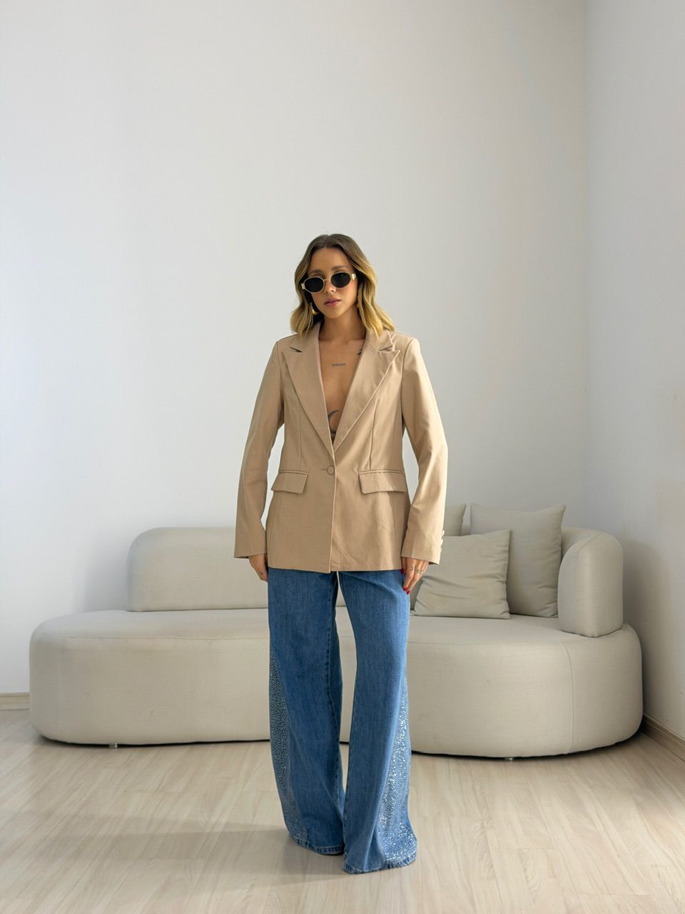 BLAZER JORDANA FORRADO AREIA