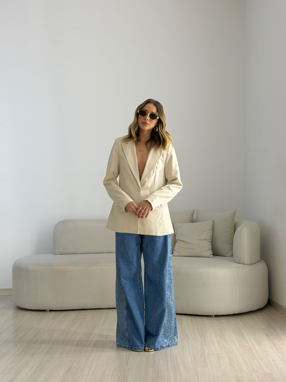 BLAZER JORDANA FORRADO MARFIM