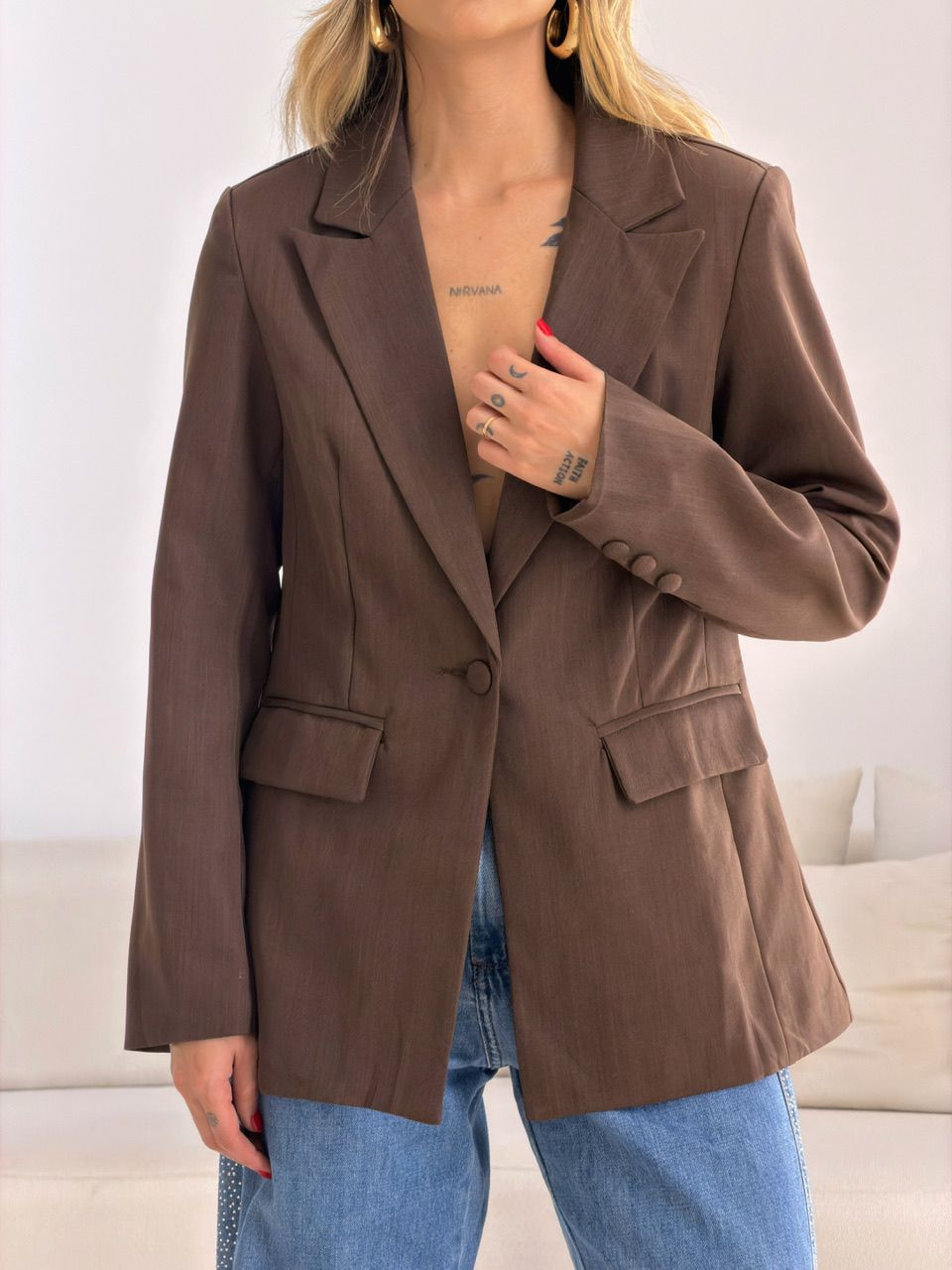 BLAZER JORDANA FORRADO CAFÉ