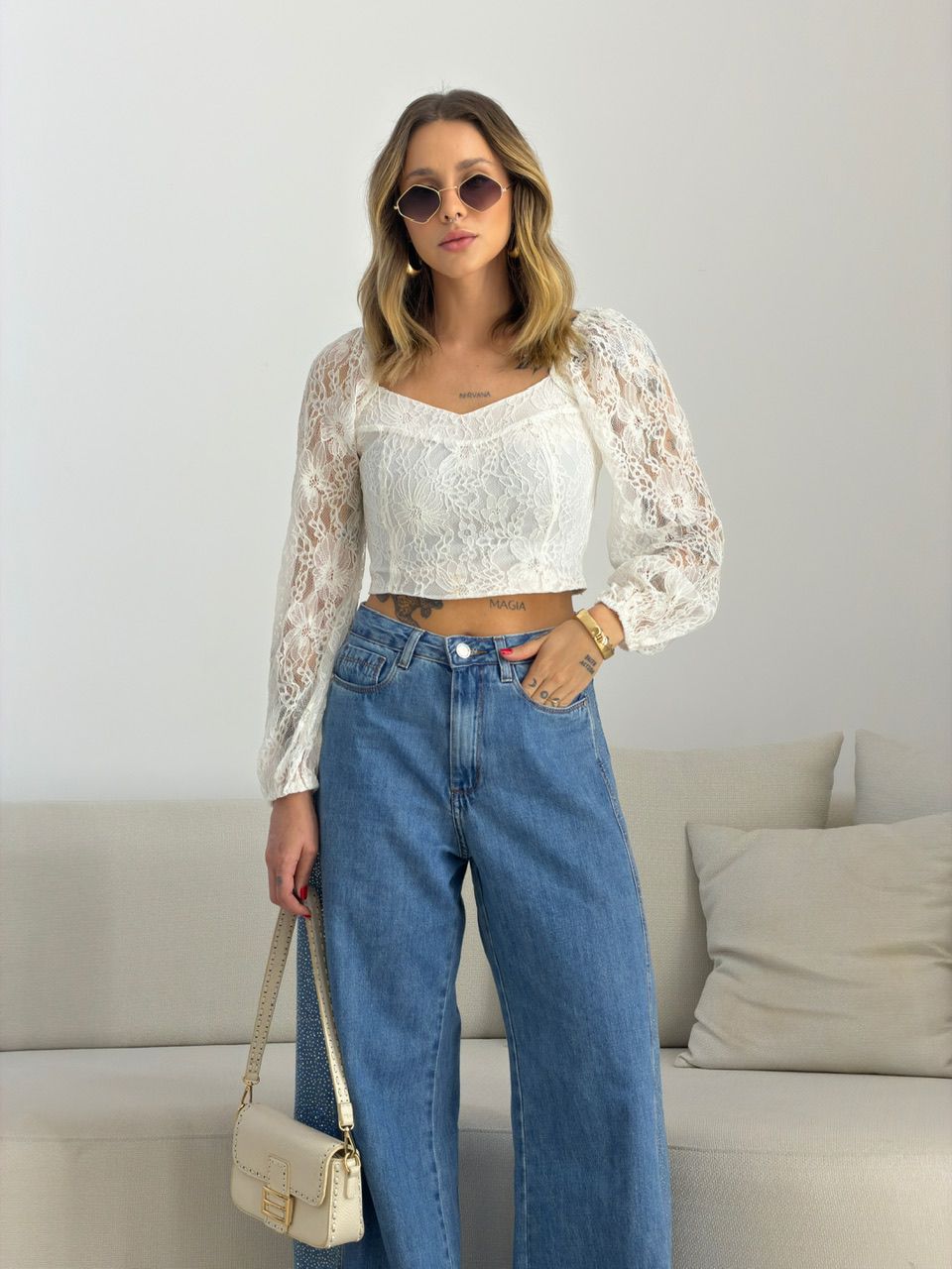 CROPPED KATE RENDA OFF - 0076320048 - CAROLLA FERRARO