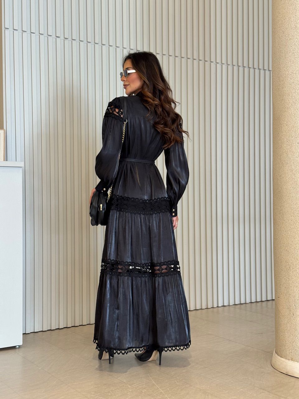 VESTIDO ANNE MANGA LONGA PRETO