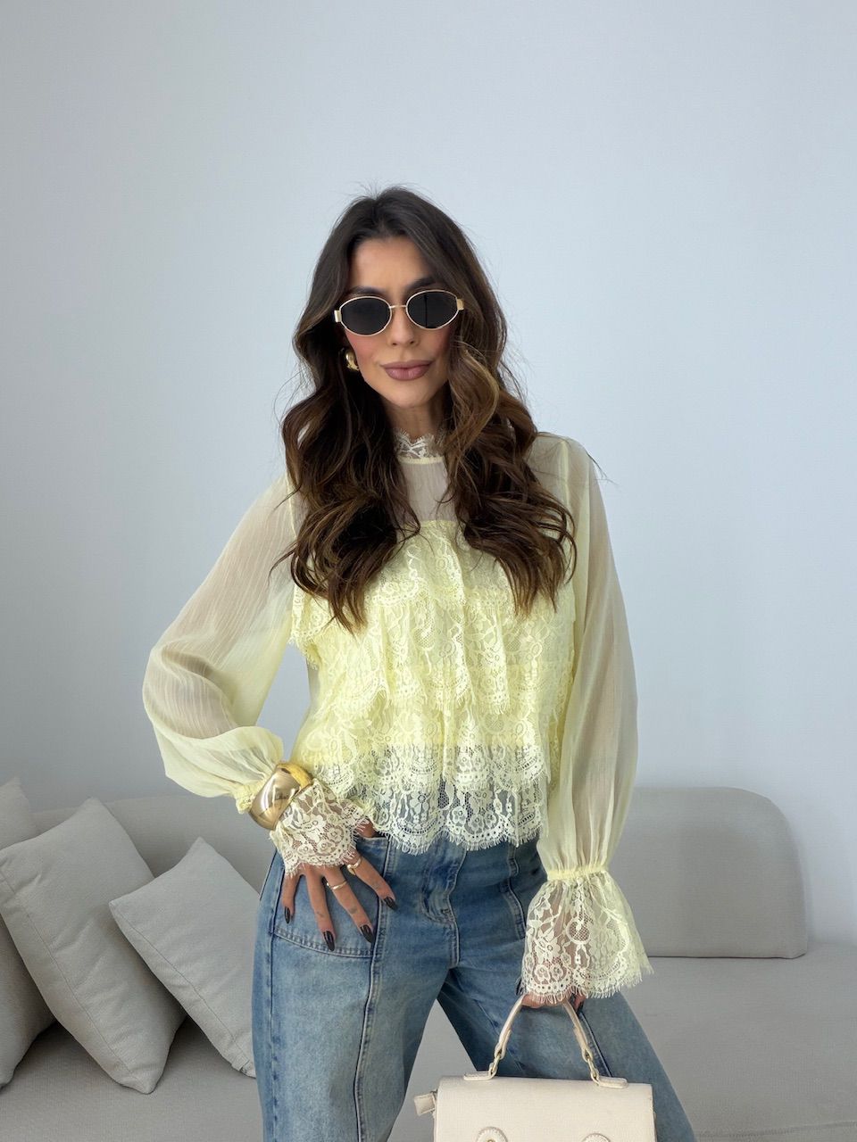 BATA ANA CECILIA RENDA YELLOW BUTTER - 0077390431 - CAROLLA FERRARO