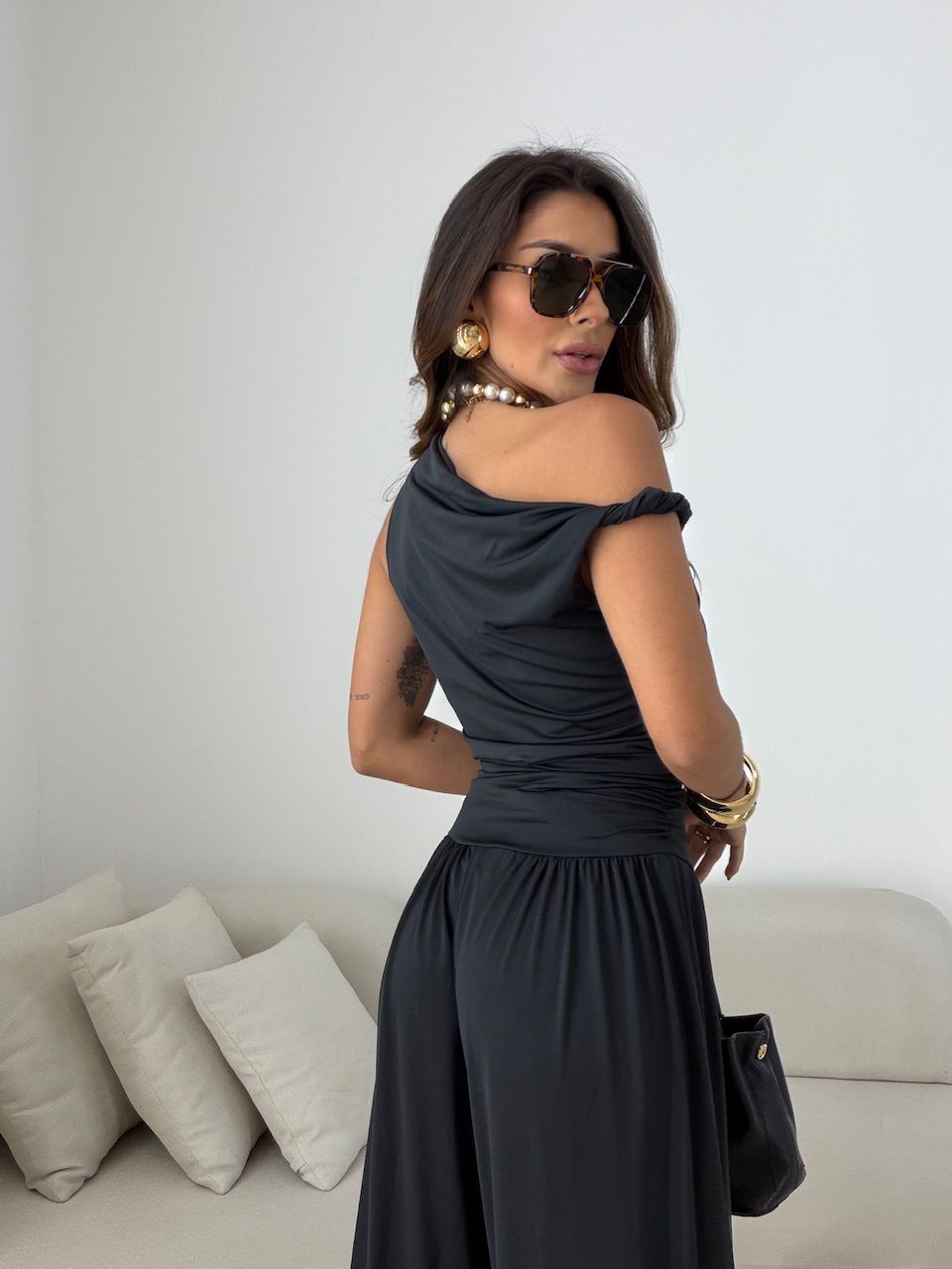 BLUSA MÁRCIA DRAPEADA PRETA