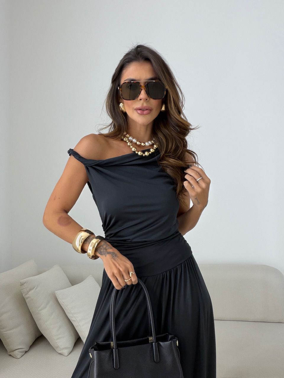 BLUSA MÁRCIA DRAPEADA PRETA