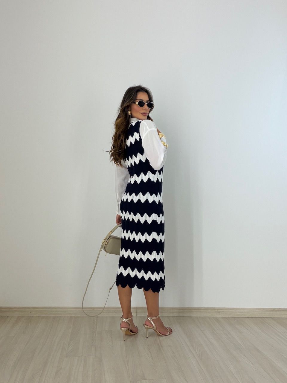 VESTIDO MARIA PAULA TRICOT MARINHO