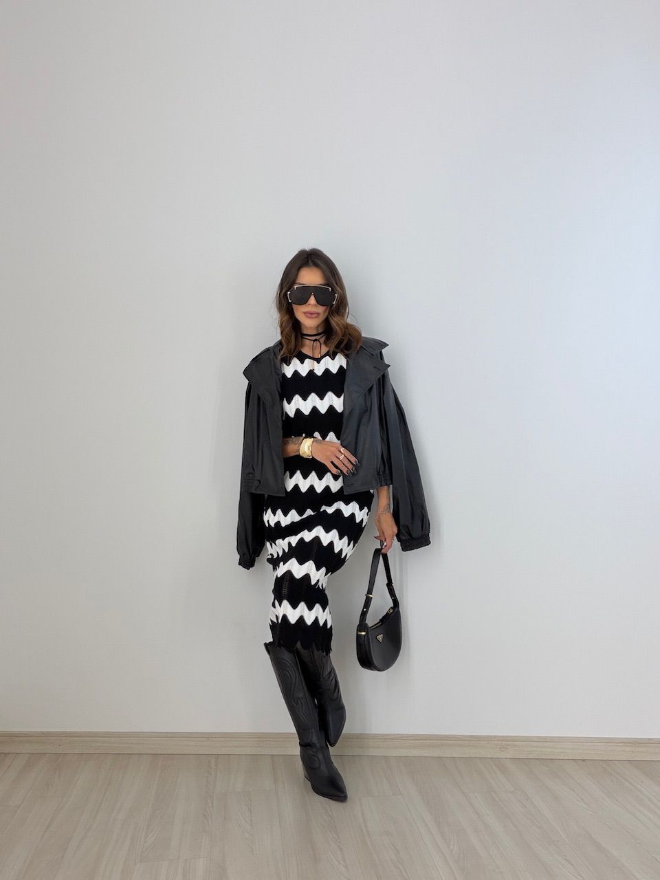 VESTIDO MARIA PAULA TRICOT PRETO - 0077400032 - CAROLLA FERRARO