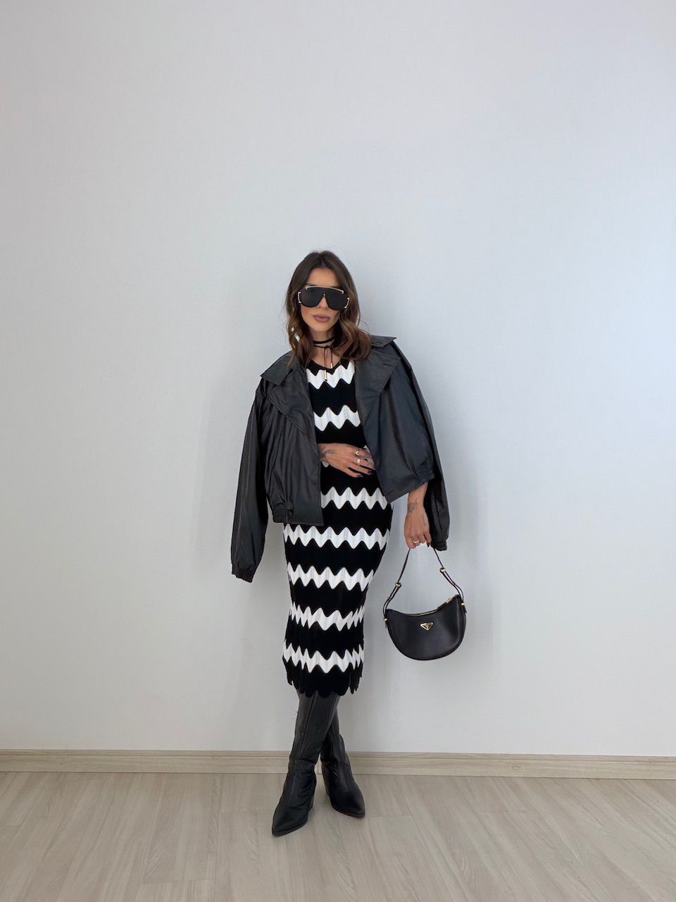 VESTIDO MARIA PAULA TRICOT PRETO