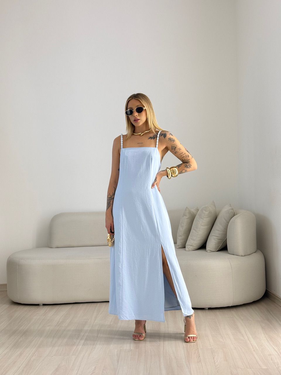 VESTIDO MAISA FENDA BABY BLUE