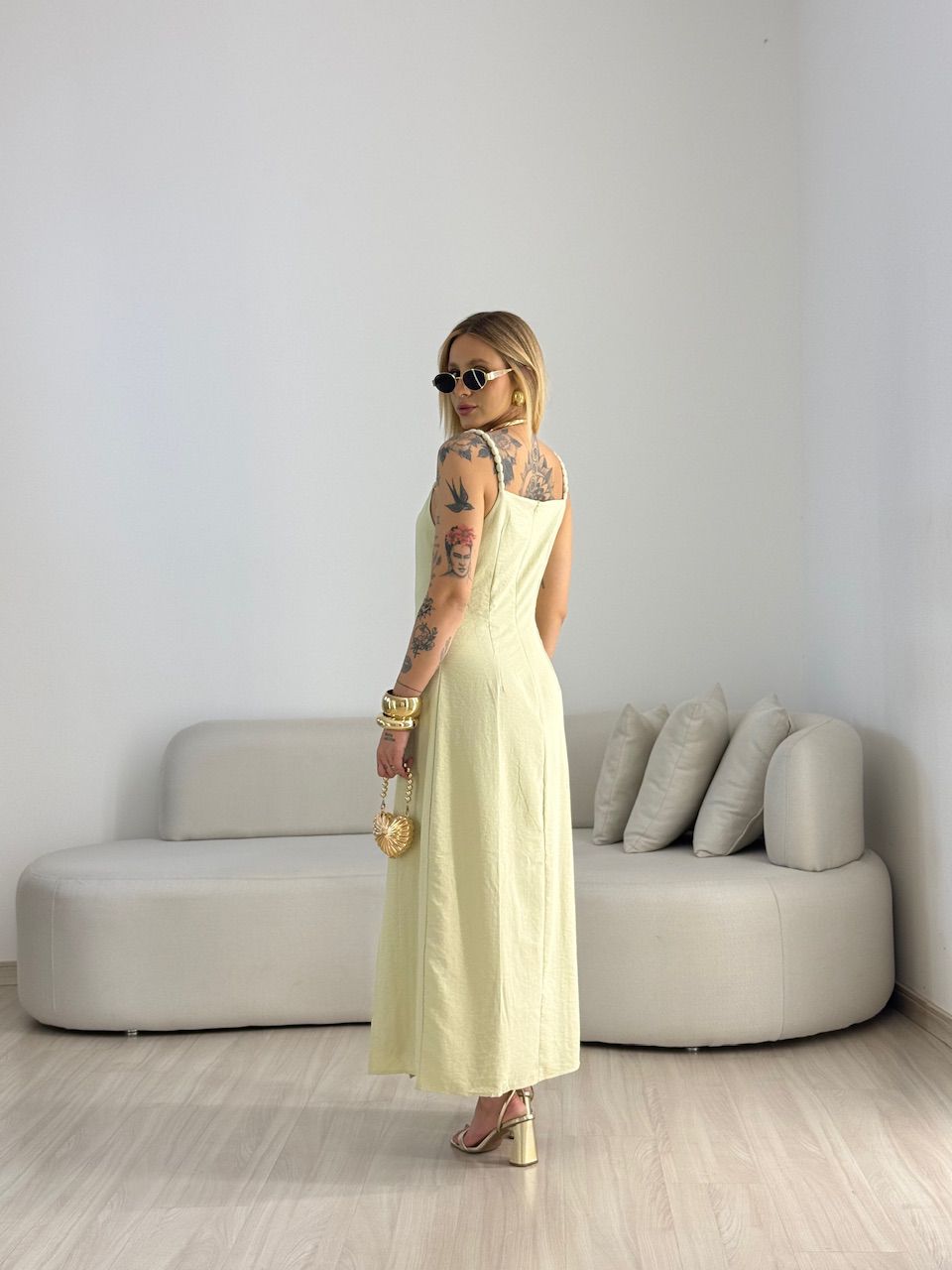 VESTIDO MAISA FENDA BABY GREEN