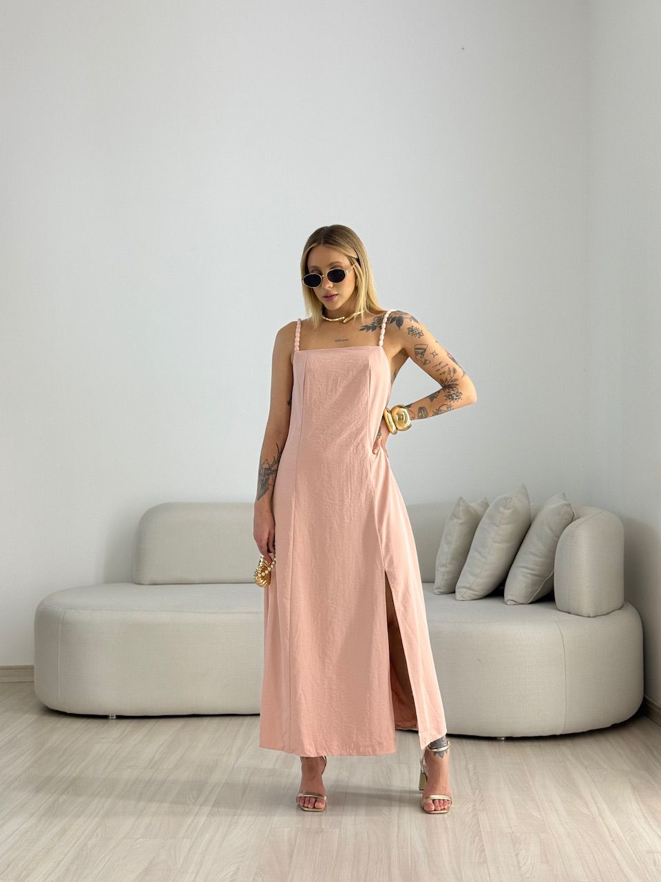 VESTIDO MAISA FENDA ROSÊ