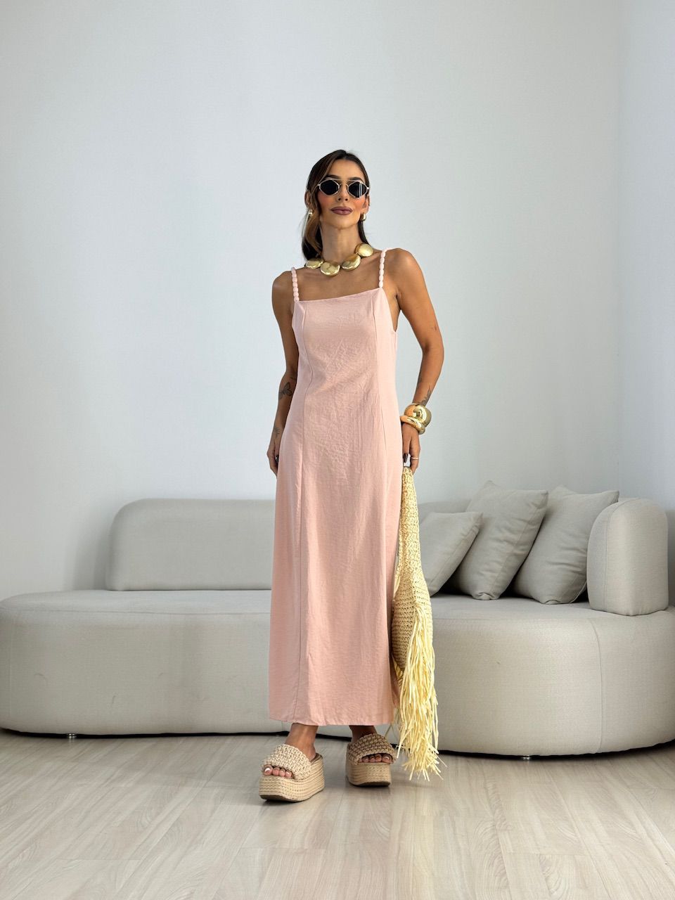 VESTIDO MAISA FENDA ROSÊ