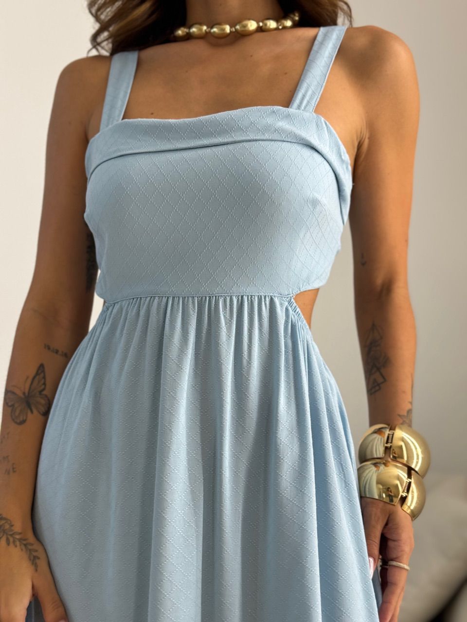 VESTIDO MELANIE ALÇA GROSSA AZUL
