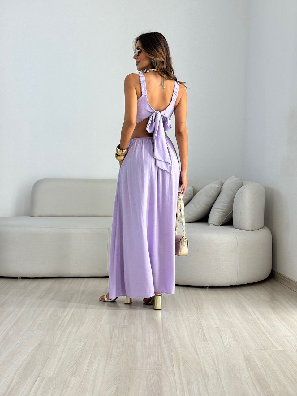 VESTIDO MELANIE ALÇA GROSSA LILÁS
