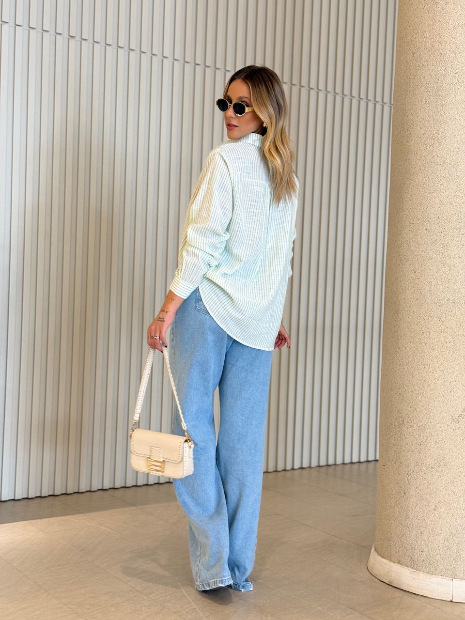 CAMISA ELAINE LISTRADA VERDE