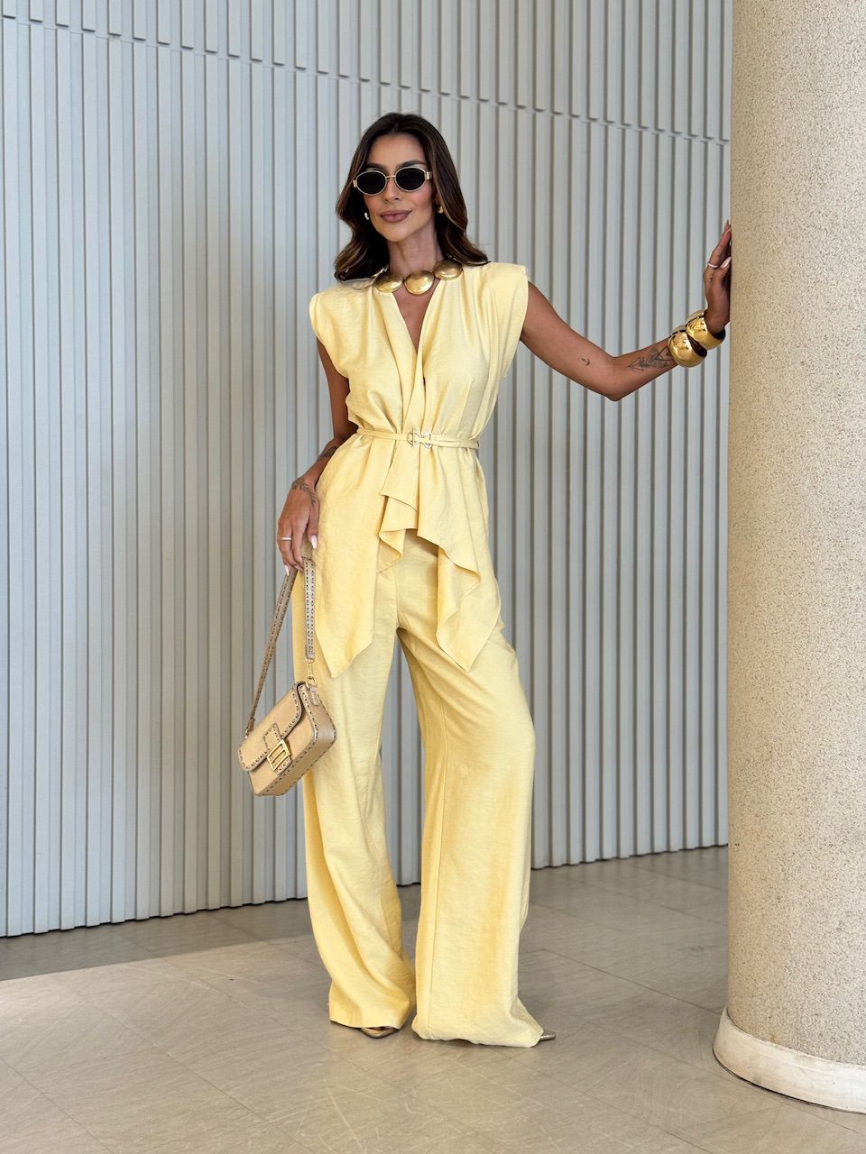 CONJUNTO REGINA AMARRAÇÃO AMARELO - 0072650111 - CAROLLA FERRARO