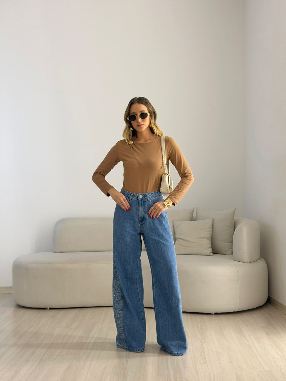 BLUSA IVANA METAL NUDE