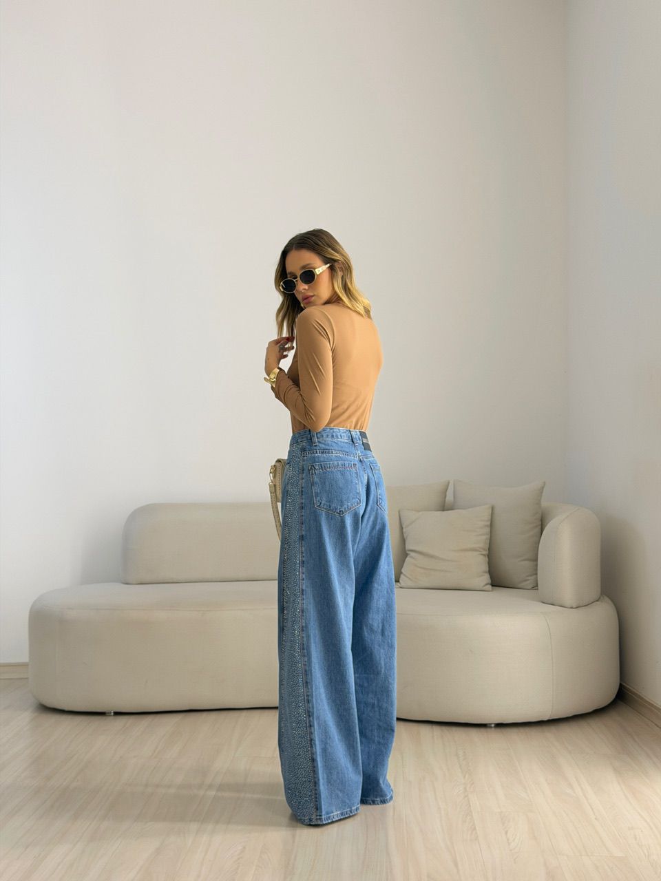 BLUSA IVANA METAL NUDE