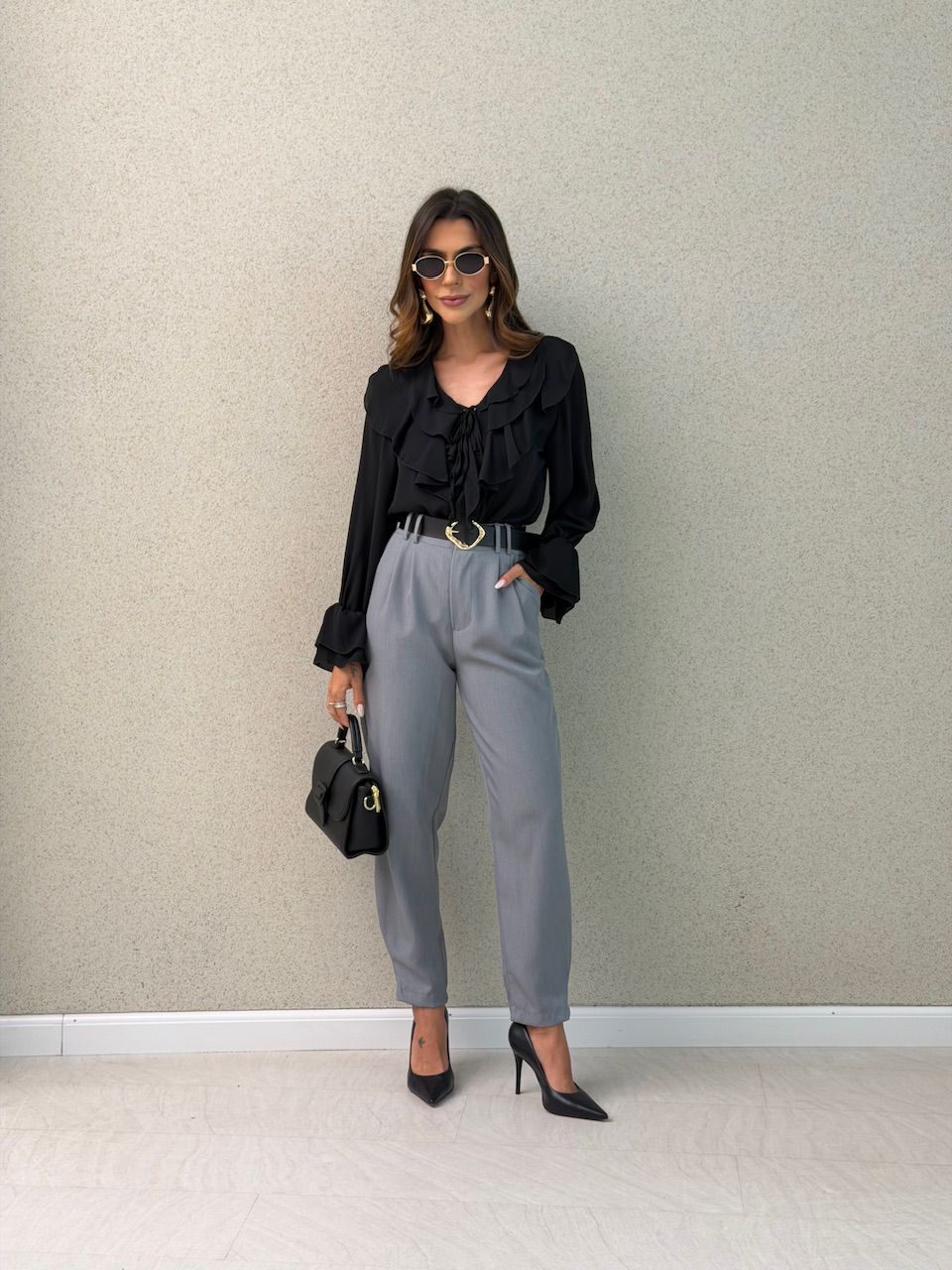 CALÇA KATARINE CENOURA CINZA