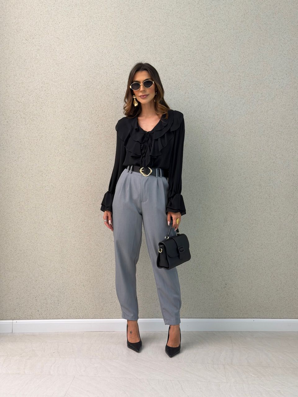 CALÇA KATARINE CENOURA CINZA